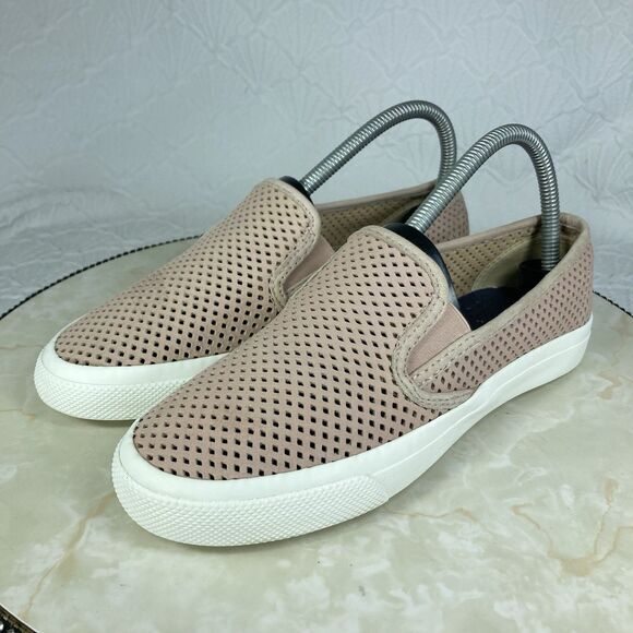 Sperry Top Sider Shoes Womens 6.5 Pink Leather Seaside Perforated Summer Loafers - Picture 5 of 12